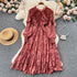 Elegant Jacquard Lace Dress for Women with Sweet Edible Tree Fungus Patchwork